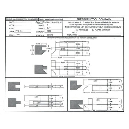 FREEBORN - PT-10-015 - T-ALLOY COPE & PATTERN SET Shaper Cutter