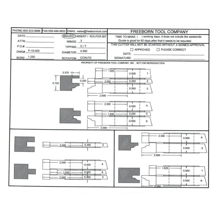 FREEBORN - PT-10-020 - T-ALLOY COPE & PATTERN SET Shaper Cutter