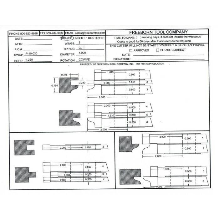 FREEBORN - PT-10-030 - T-ALLOY COPE & PATTERN SET Shaper Cutter