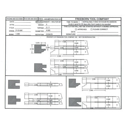 FREEBORN PT-10-040 - T-ALLOY COPE & PATTERN SET Shaper Cutter