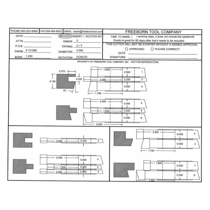 FREEBORN - PT-10-060 - T-ALLOY COPE & PATTERN SET Shaper Cutter