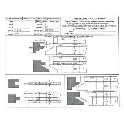 FREEBORN - PT-10-145 - T-ALLOY COPE & PATTERN SET Shaper Cutter