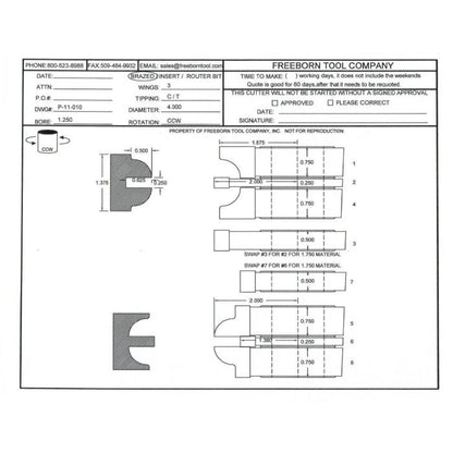 FREEBORN - PC-11-010 - CARBIDE DOUBLE SIDED COPE & PATTERN SET Shaper Cutter