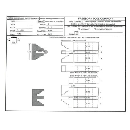 FREEBORN - PC-11-020 - CARBIDE DOUBLE SIDED COPE & PATTERN SET Shaper Cutter