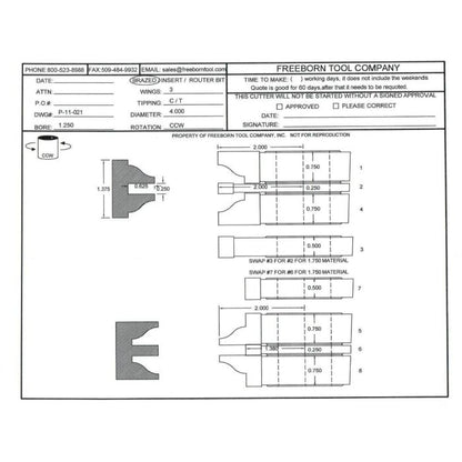 FREEBORN - PC-11-021 - CARBIDE DOUBLE SIDED COPE & PATTERN SET Shaper Cutter