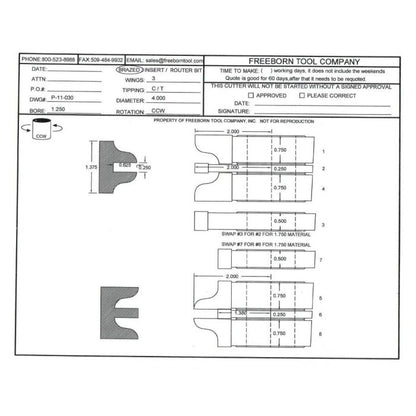 FREEBORN - PC-11-030 - CARBIDE DOUBLE SIDED COPE & PATTERN SET Shaper Cutter