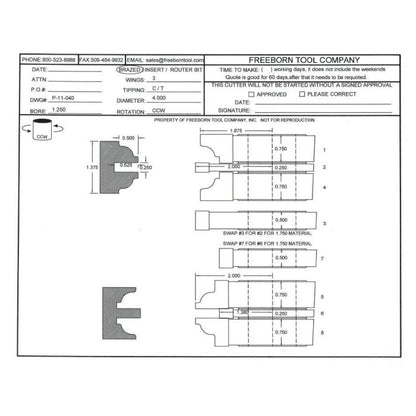 FREEBORN - PC-11-040 - CARBIDE DOUBLE SIDED COPE & PATTERN SET Shaper Cutter