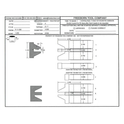 FREEBORN - PC-11-050 - CARBIDE DOUBLE SIDED COPE & PATTERN SET Shaper Cutter