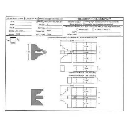 FREEBORN - PC-11-070 - CARBIDE DOUBLE SIDED COPE & PATTERN SET Shaper Cutter