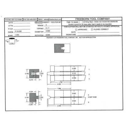 FREEBORN - PC-19-030 - CARBIDE FLOORING SET Shaper Cutter