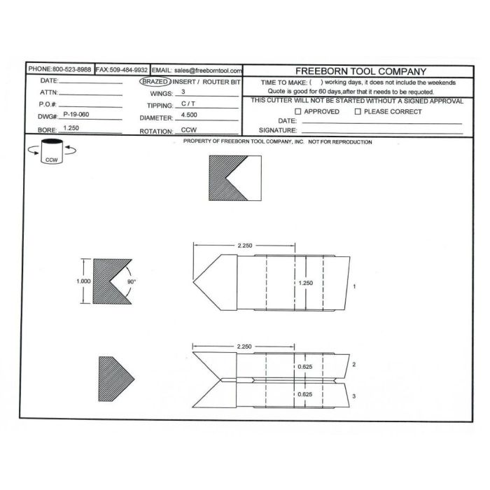 FREEBORN - PC-19-060 - CARBIDE EDGE BANDING Shaper Cutter