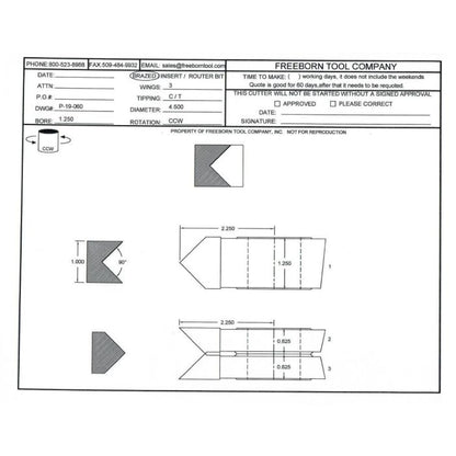 FREEBORN - PC-19-060 - CARBIDE EDGE BANDING Shaper Cutter