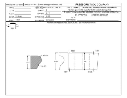 FREEBORN - PC-17-065 - CARBIDE WINDOW SILL CUTTER Shaper Cutter