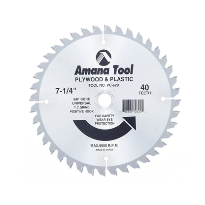 Amana Tool - PC-620 - 7-1/4"/40T PLASTIC CUTTING TCG