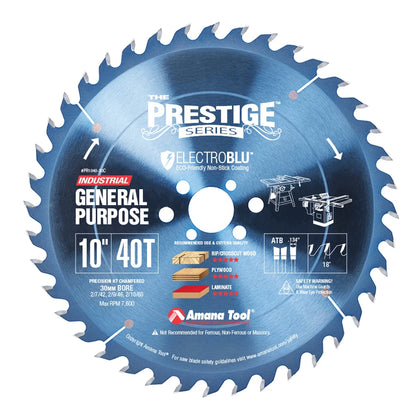 Amana Tool - PR1040-30C - 10"/40T PRESTIGE SAW HI-ATB