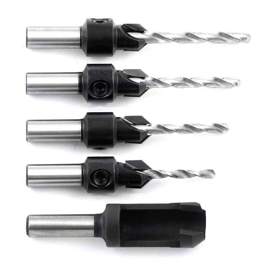 Amana Tool - PS-500 - 5 PCE PLUG SET W/DRILLS & PLUG