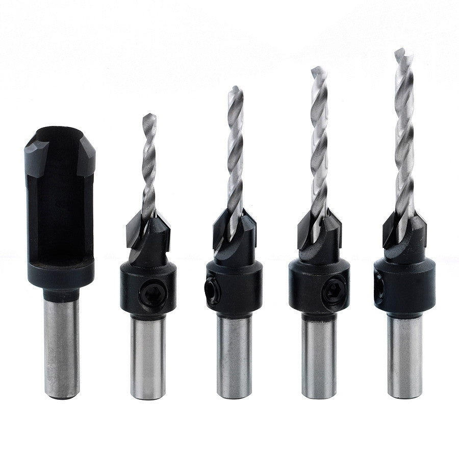 Amana Tool - PS-500 - 5 PCE PLUG SET W/DRILLS & PLUG