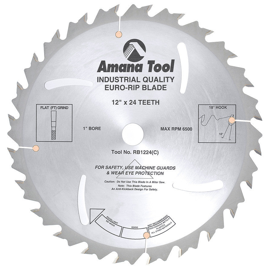 Amana Tool - RB1224 - 12"/24T RIPPING STRAIGHT GRIND