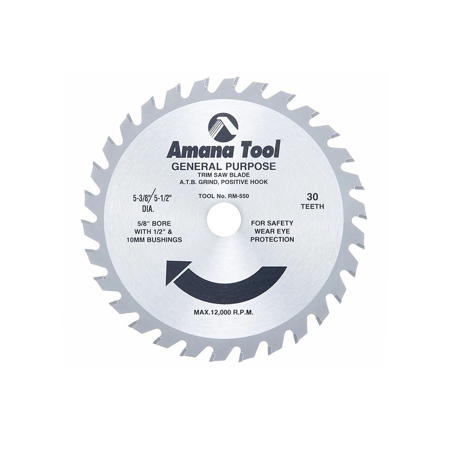 Amana Tool - RM-550 - 5-1/2"X 30T 5/8"-1/2" BUSHING