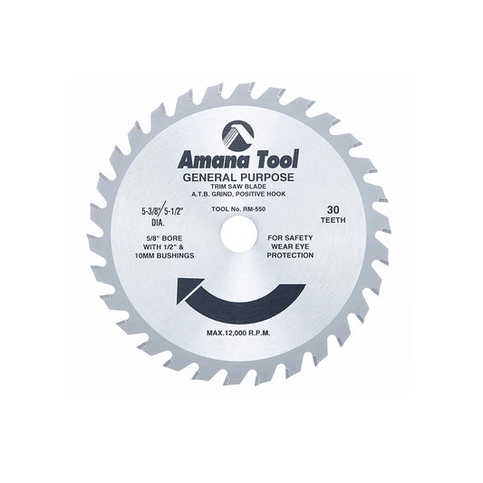 Amana Tool - RM-550 - 5-1/2"X 30T 5/8"-1/2" BUSHING