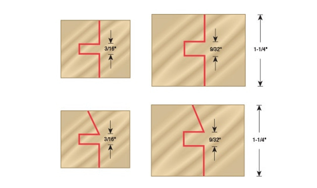 Amana Tool - SC565 2-Piece Carbide Tipped 3-Wing Instile & Rail Adjustable Cabinet Door 22