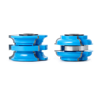 Amana Tool SC596 2-PC Carbide Tipped 3-Wing Stile & Rail Exterior Door 3-17/32 D x 2-1/8 CH x 25/64 R x 1 & 1-1/4 Bore Shaper Cutter Set for 2-1/8 Material