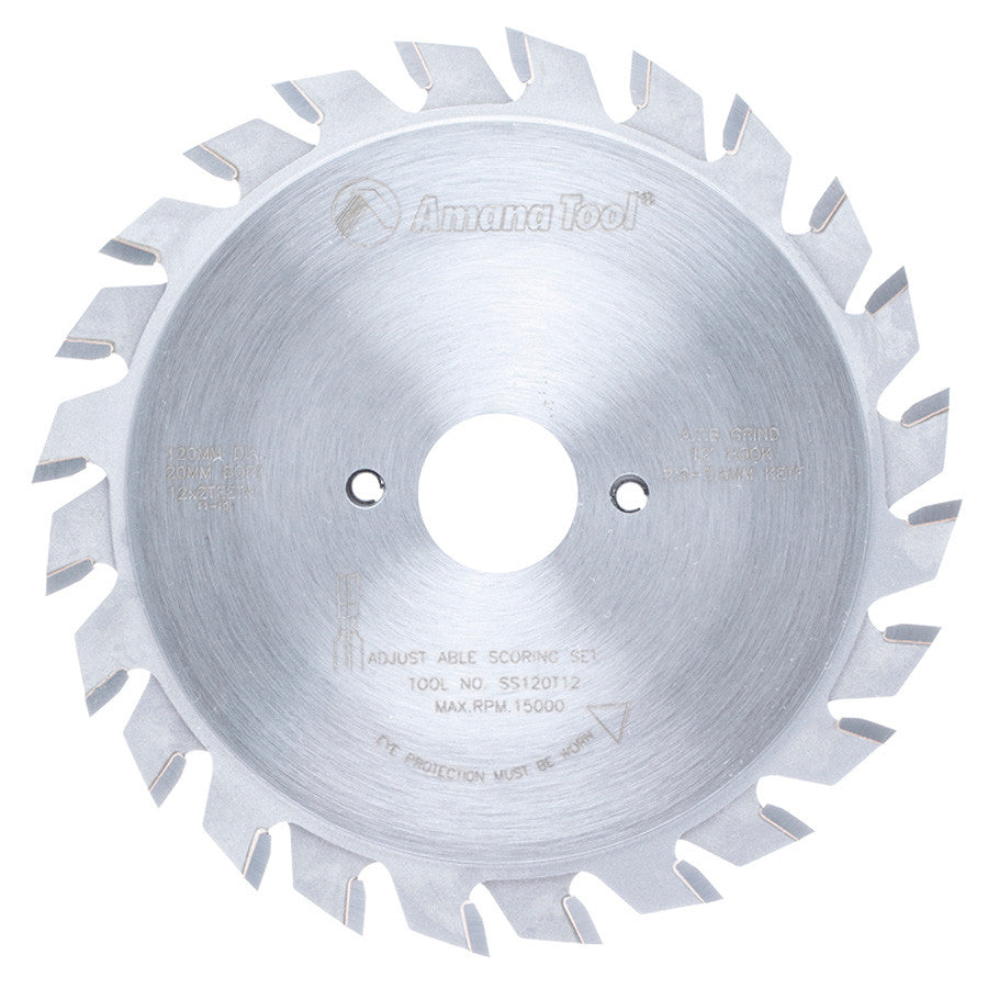 Amana Tool - SS120T12 - ADJ. SCORING 120MM/24T 20MM