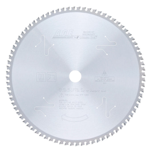 Amana Tool - STL305-80 - AGE STEEL 12"x80T 1" BORE SAW