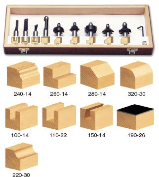 Amana Tool - TRS-170 - 11-PIECE ROUTER SET 1/2 SHANK