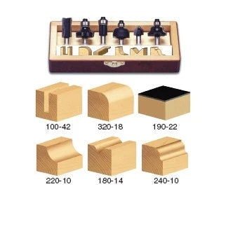 Amana Tool - TRS-240 - 6-PCE ALL PURPOSE SET 1/4" SHK