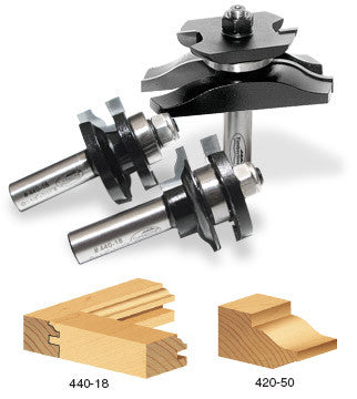 Amana Tool - TRS-250 - 3PC OGEE DOORSET W/BACK CUTTER